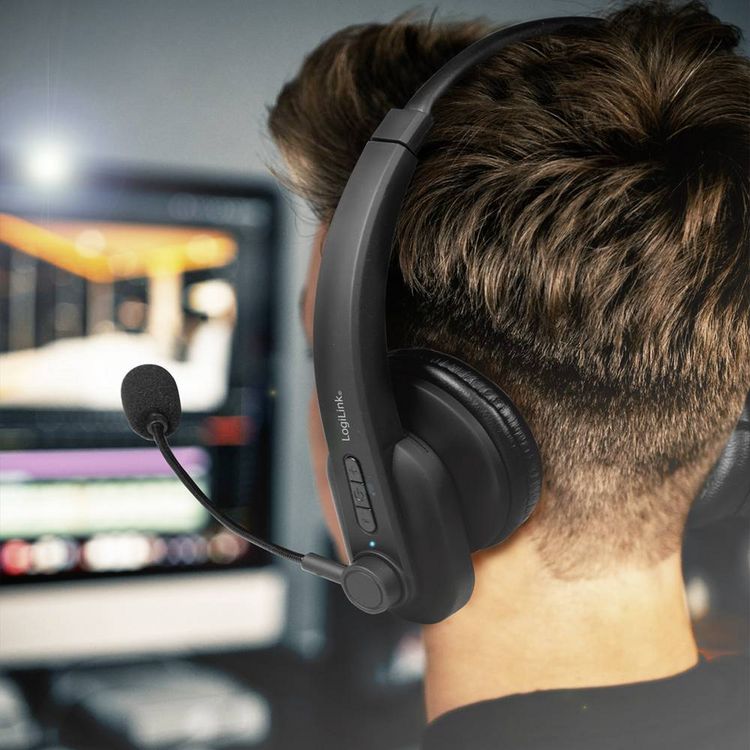 Produktbild: LogiLink BT0060 On Ear Headset Bluetooth&reg; Stereo Schwarz Computer