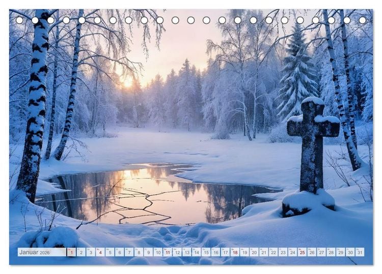 Produktbild: Fl&uuml;stern der Verg&auml;nglichkeit - Gothic Dark Nature Landschaften (Tischkalender 2026 DIN A5 quer), CALVENDO Monatskalender