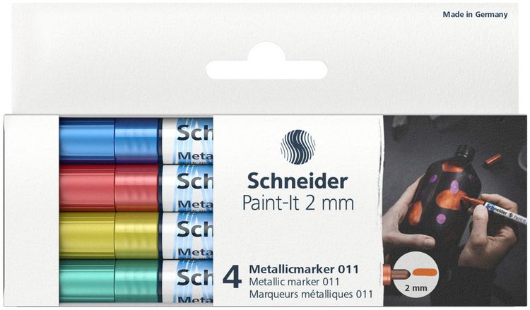 Produktbild: Schneider Metallic Marker Paint-It 011 2mm 4 St&uuml;ck Faltschachtel