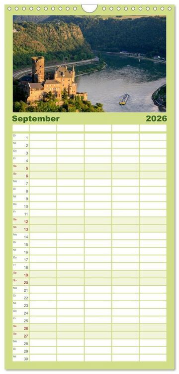 Produktbild: Familienplaner 2026 - Burgen in Deutschland mit 5 Spalten (Wandkalender, 21 x 45 cm) CALVENDO