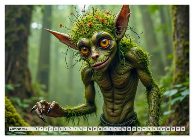 Produktbild: Trolle - Skandinaviens geheime Herrscher (Wandkalender 2026 DIN A4 quer), CALVENDO Monatskalender