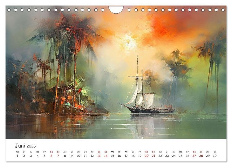 Produktbild: Karibisches Flair (Wandkalender 2026 DIN A4 quer), CALVENDO Monatskalender