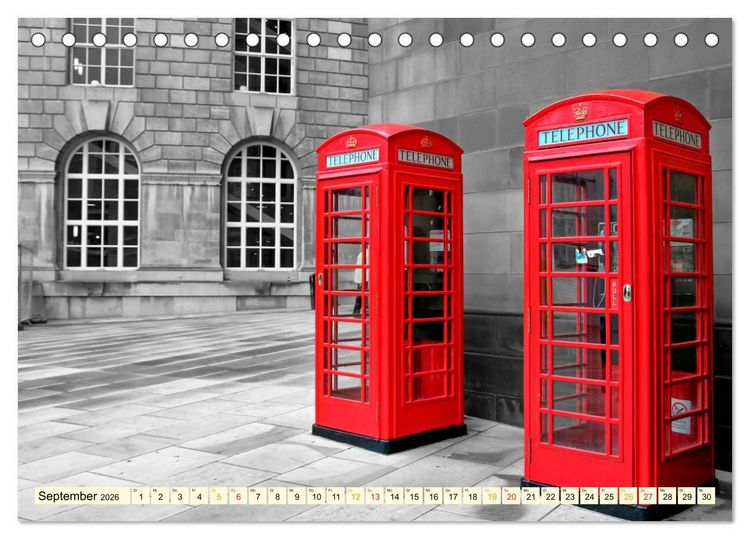 Produktbild: Die bekannteste Telefonzelle der Welt - Telephone Booth (Tischkalender 2026 DIN A5 quer), CALVENDO Monatskalender