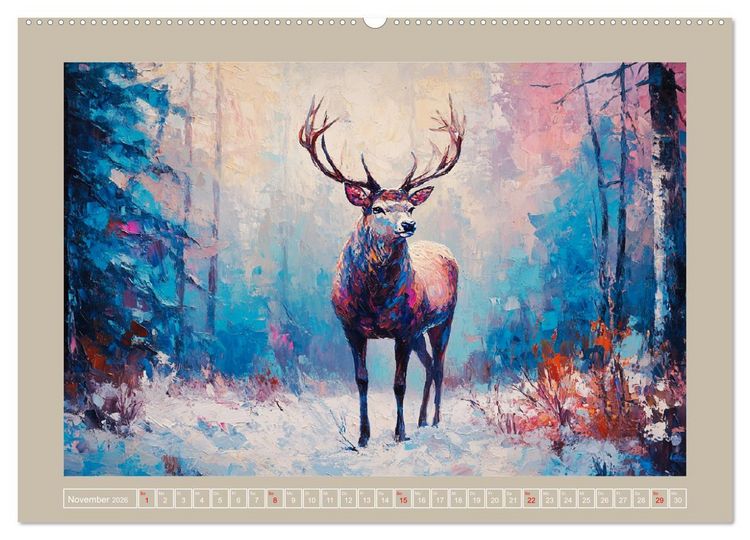 Produktbild: Wilde Sch&ouml;nheiten. Ein Jahr mit majest&auml;tischen Tieren (Wandkalender 2026 DIN A2 quer), CALVENDO Monatskalender