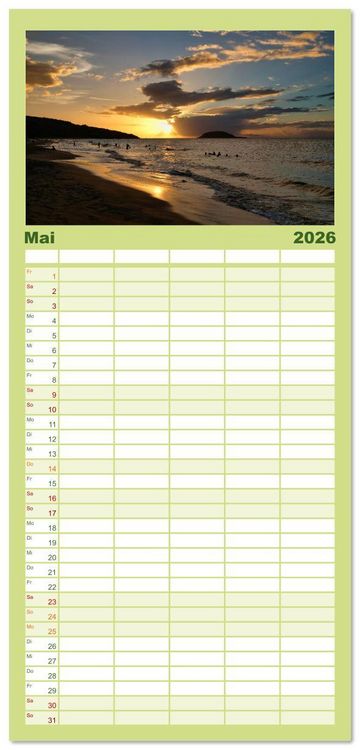 Produktbild: Familienplaner 2026 - Guadeloupe - Karibische Traumstr&auml;nde mit 5 Spalten (Wandkalender, 21 x 45 cm) CALVENDO