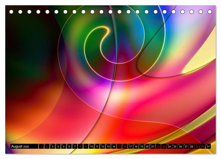 Produktbild: Lineare Strahlkraft - Wellen, Digitale Kunst (Tischkalender 2026 DIN A5 quer), CALVENDO Monatskalender
