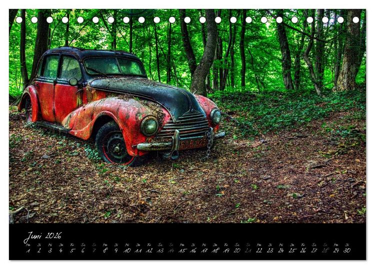 Produktbild: Oldtimer - verlassen verrostet vergessen (Tischkalender 2026 DIN A5 quer), CALVENDO Monatskalender
