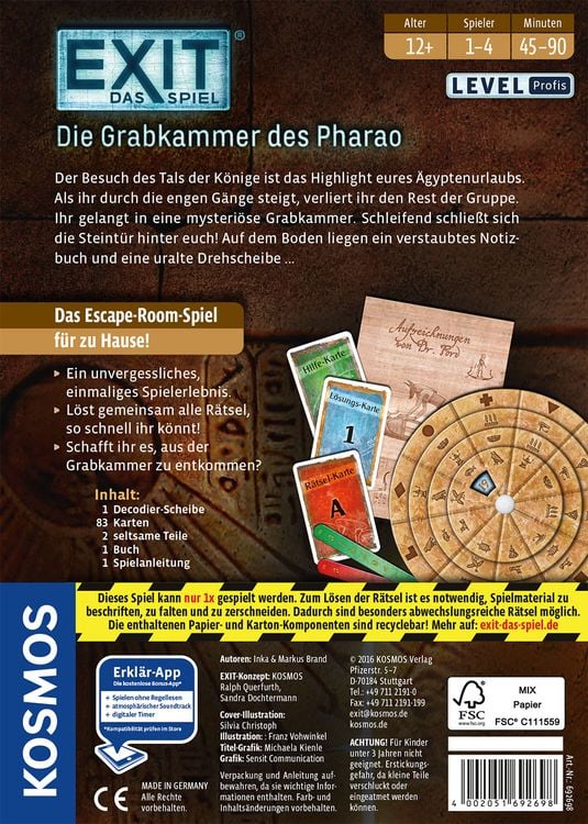 Produktbild: EXIT, Das Spiel - Die Grabkammer des Pharao
