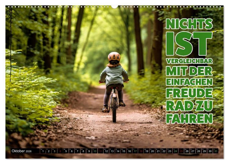 Produktbild: Faszination Fahrrad - coole Spr&uuml;che (Wandkalender 2026 DIN A2 quer), CALVENDO Monatskalender