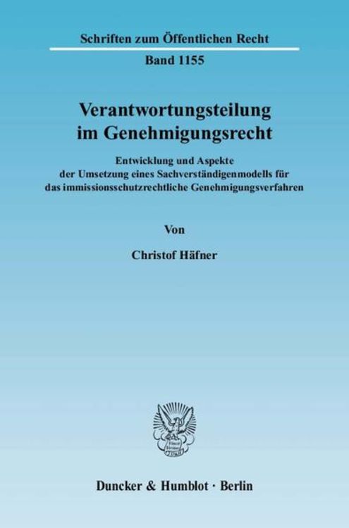 Produktbild: Verantwortungsteilung im Genehmigungsrecht.