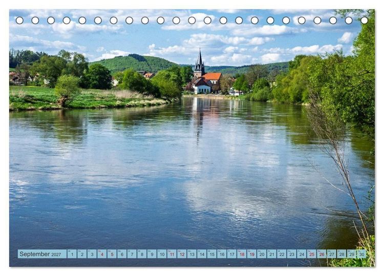 Produktbild: Die Obere Weser - Von Hannoversch M&uuml;nden bis Bad Karlshafen (Tischkalender 2027 DIN A5 quer), CALVENDO Monatskalender