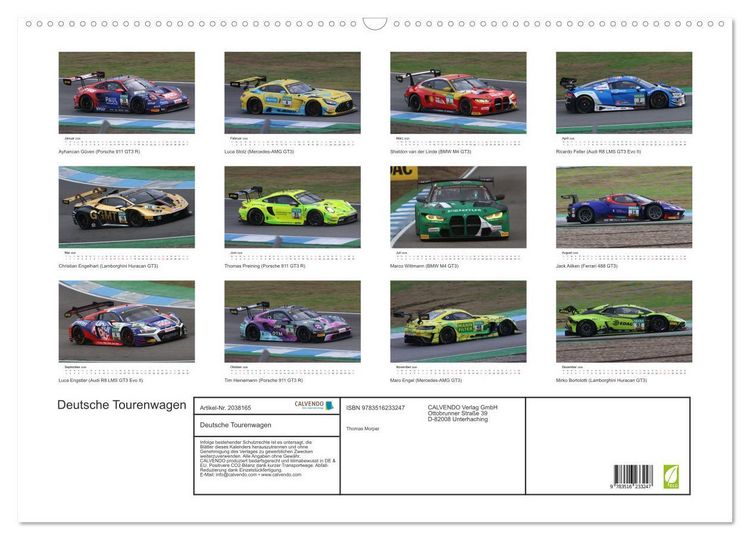 Produktbild: Deutsche Tourenwagen (Wandkalender 2026 DIN A2 quer), CALVENDO Monatskalender
