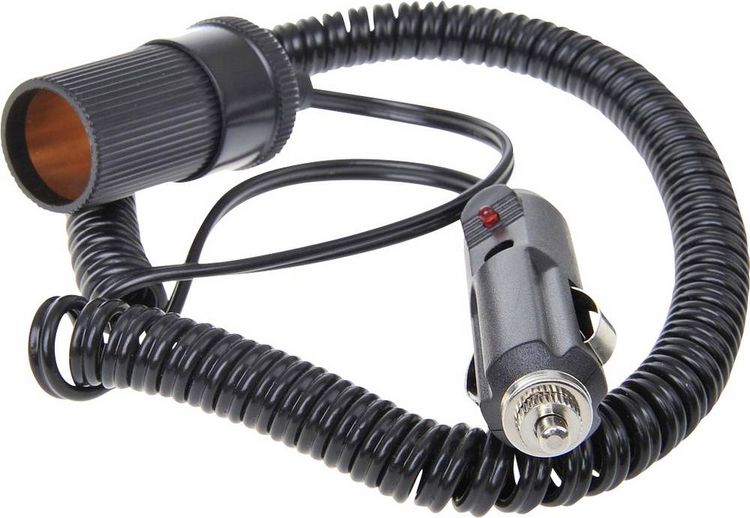 Produktbild: IWH Spiral-Verl&auml;ngerungskabel 3 Meter 12/24 Volt Belastbarkeit Strom max.=10 A 12 oder 24 V/DC