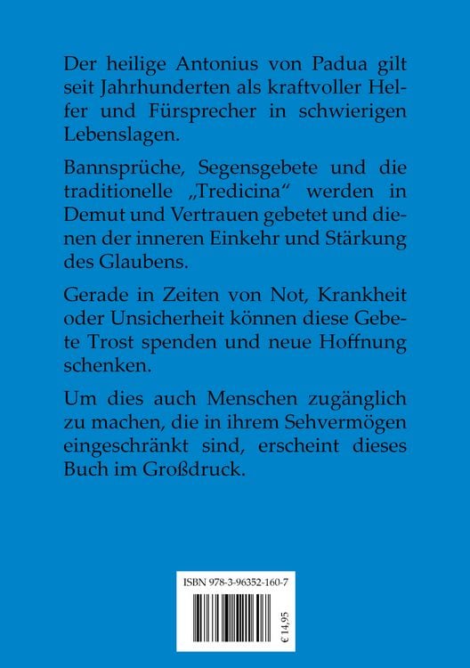 Produktbild: Bannspruch und Segen des heiligen Antonius von Padua und &bdquo;Tredicina&ldquo;