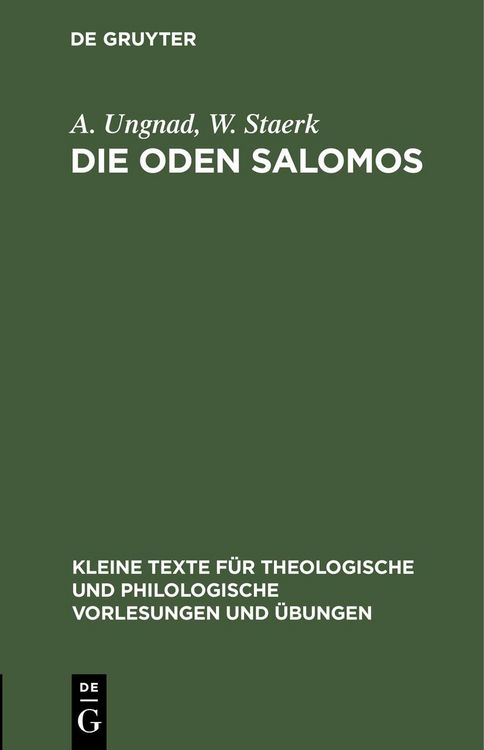 Produktbild: Die Oden Salomos