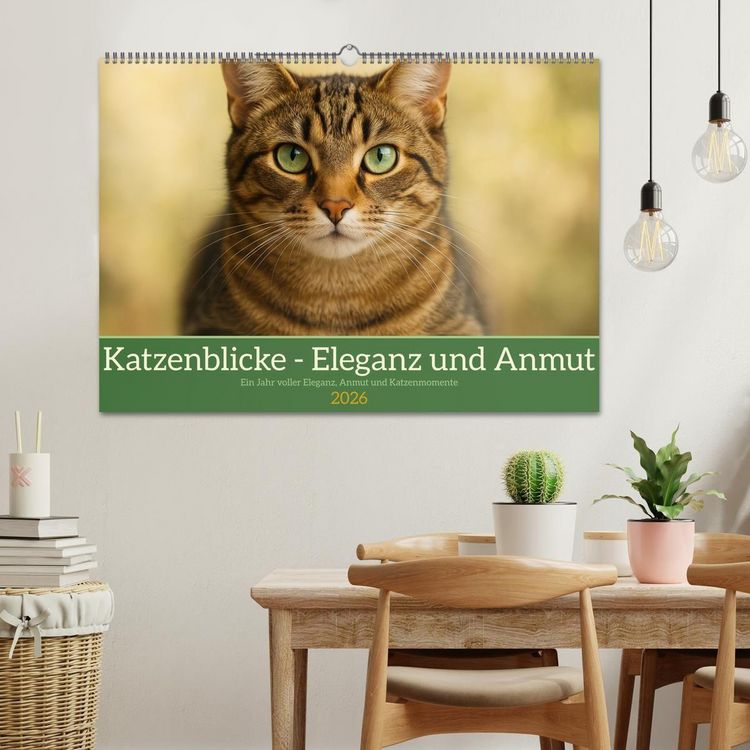 Produktbild: Katzenblicke &ndash; Eleganz und Anmut (Wandkalender 2026 DIN A2 quer), CALVENDO Monatskalender