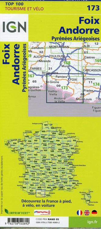 Produktbild: IGN 1 : 100 000 Foix Andorre