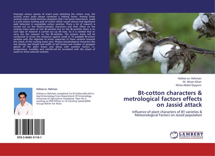 Produktbild: Bt-cotton characters & metrological factors effects on Jassid attack