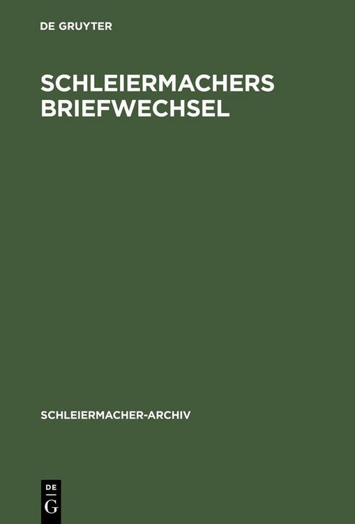 Produktbild: Schleiermachers Briefwechsel