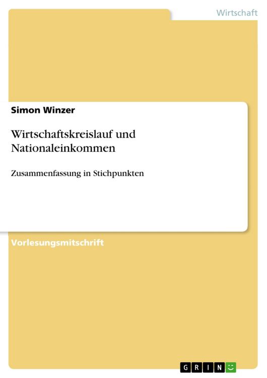 Produktbild: Wirtschaftskreislauf und Nationaleinkommen