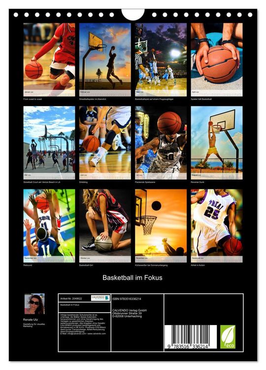 Produktbild: Basketball im Fokus (Wandkalender 2026 DIN A4 hoch), CALVENDO Monatskalender