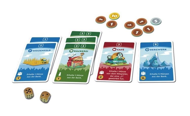 Produktbild: Machi Koro, nominiert zum Spiel des Jahres 2015