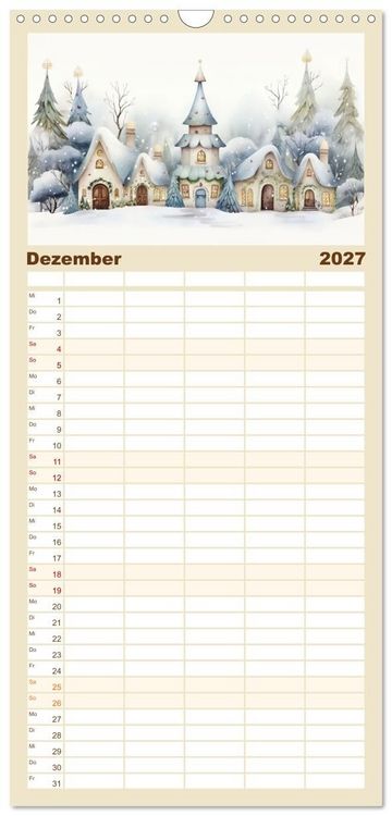 Produktbild: Familienplaner 2027 - M&auml;rchenhafte Feenh&auml;uschen mit 5 Spalten (Wandkalender, 21 x 45 cm) CALVENDO