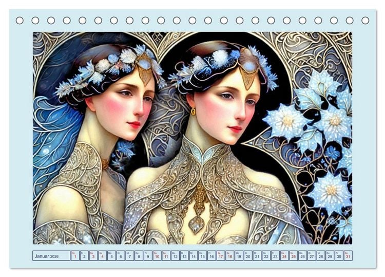 Produktbild: Art Deco Freundinnen (Tischkalender 2026 DIN A5 quer), CALVENDO Monatskalender