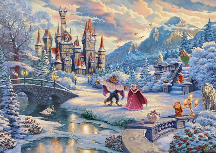Schmidt Spiele - Disney, Die Schöne und das Biest, Zauberhafter Winterabend, Limited Christmas Editi