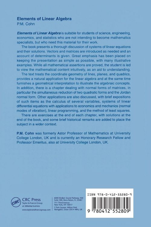 Produktbild: Elements of Linear Algebra