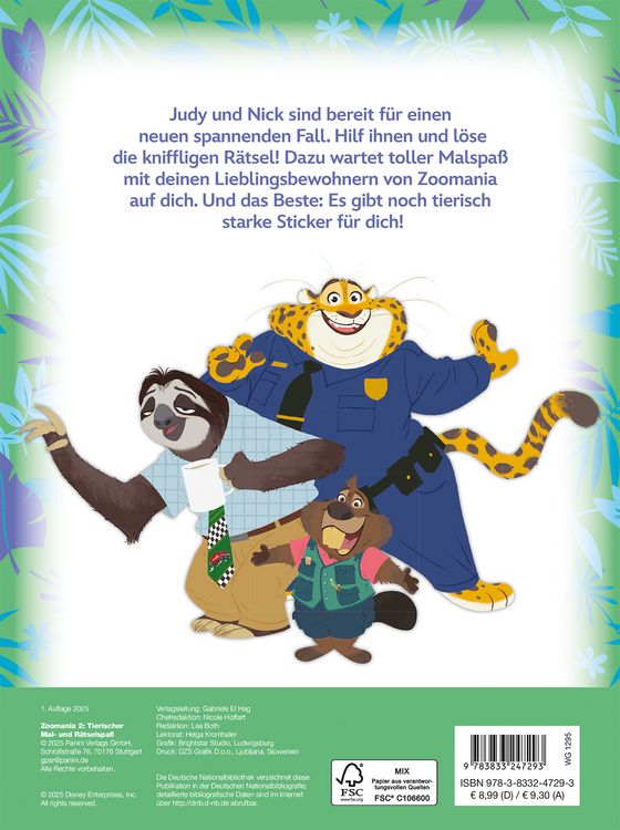 Produktbild: Disney Zoomania 2: Tierischer Mal- und R&auml;tselspa&szlig; - Mit Stickern!
