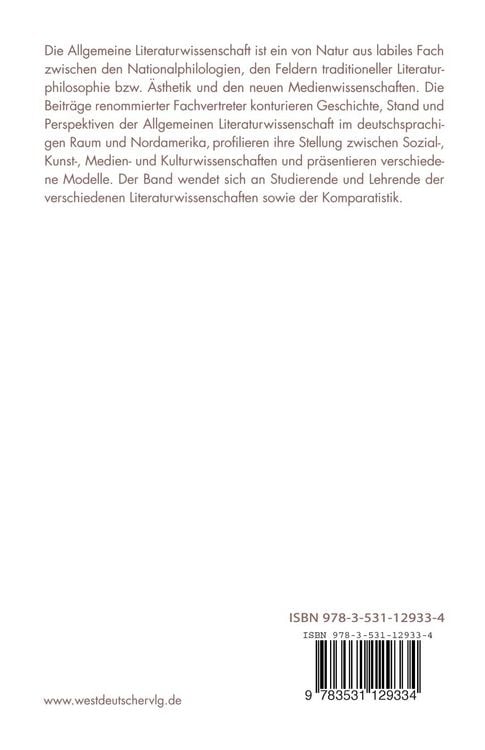 Produktbild: Allgemeine Literaturwissenschaft