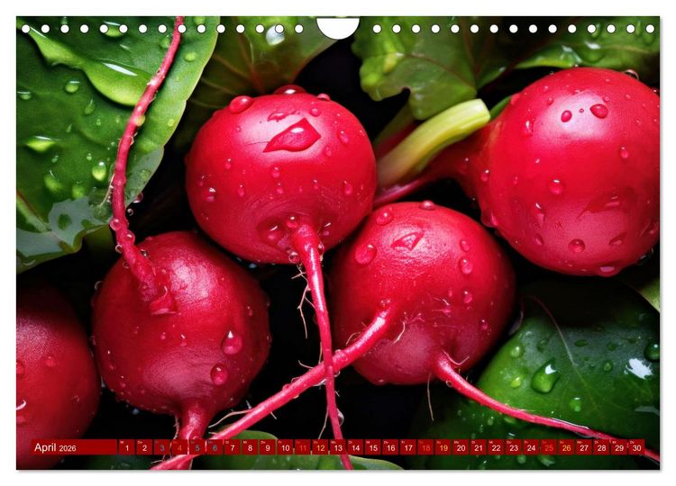 Produktbild: ROT - Gem&uuml;se und Obst - Voller Power (Wandkalender 2026 DIN A4 quer), CALVENDO Monatskalender