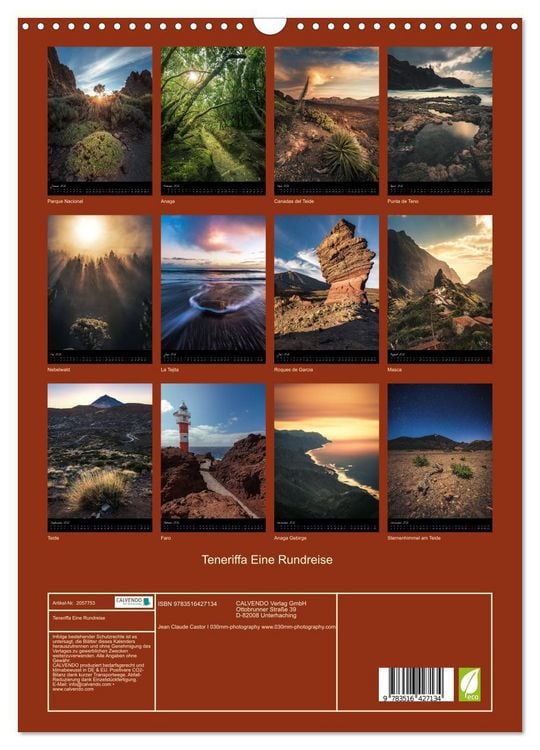 Produktbild: Teneriffa Eine Rundreise (Wandkalender 2026 DIN A3 hoch), CALVENDO Monatskalender