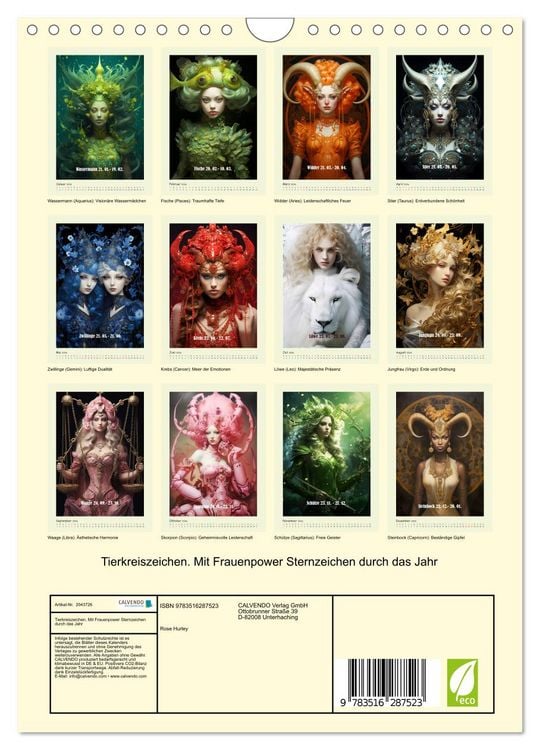 Produktbild: Tierkreiszeichen. Mit Frauenpower Sternzeichen durch das Jahr (Wandkalender 2026 DIN A4 hoch), CALVENDO Monatskalender