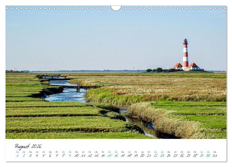Produktbild: Nordfriesland - weiter Horizont, faszinierende Natur, idyllische St&auml;dte (Wandkalender 2026 DIN A3 quer), CALVENDO Monatskalender