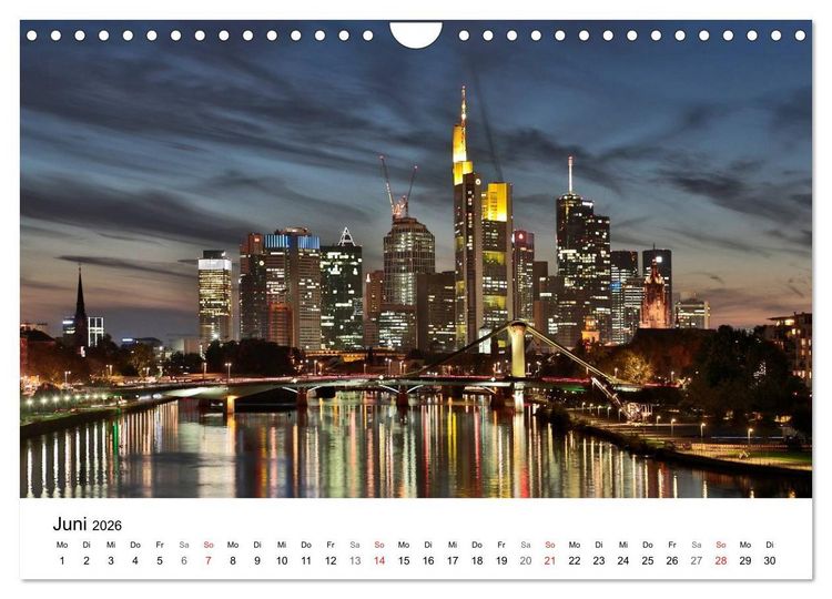 Produktbild: Frankfurt Skyline von Petrus Bodenstaff (Wandkalender 2026 DIN A4 quer), CALVENDO Monatskalender