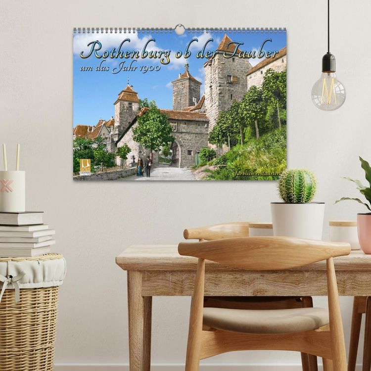 Produktbild: Rothenburg ob der Tauber um das Jahr 1900 &ndash; Fotos neu koloriert (Wandkalender 2026 DIN A3 quer), CALVENDO Monatskalender