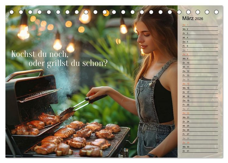 Produktbild: Lieblingshobby Grillen (Tischkalender 2026 DIN A5 quer), CALVENDO Monatskalender