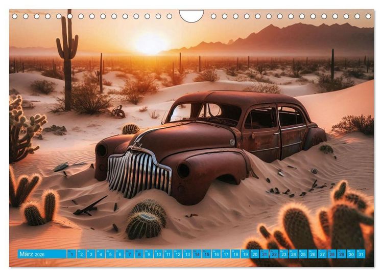 Produktbild: Oldtimer im W&uuml;stensand (Wandkalender 2026 DIN A4 quer), CALVENDO Monatskalender