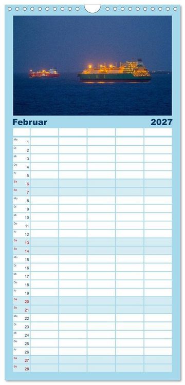 Produktbild: Familienplaner 2027 - Hochseeschiffe mit 5 Spalten (Wandkalender, 21 x 45 cm) CALVENDO