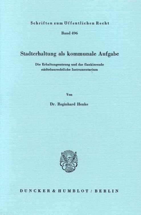 Produktbild: Stadterhaltung als kommunale Aufgabe.