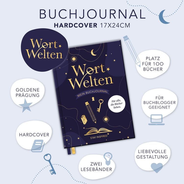 Produktbild: Wort Welten: Buchjournal XXL - Lesetagebuch & Buchjournal f&uuml;r 100 B&uuml;cher | Buchtagebuch f&uuml;r Blogger und Booktok | Reading Journal | Lesetracker | Buchlisten | Blogging-Tools | Lesechallenges