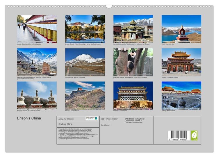 Produktbild: Erlebnis China (hochwertiger Premium Wandkalender 2027 DIN A2 quer), Kunstdruck in Hochglanz