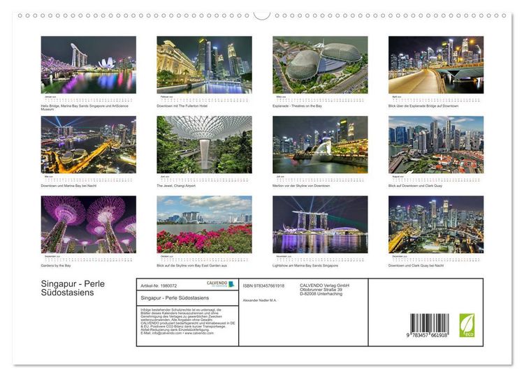 Produktbild: Singapur - Perle S&uuml;dostasiens (hochwertiger Premium Wandkalender 2026 DIN A2 quer), Kunstdruck in Hochglanz