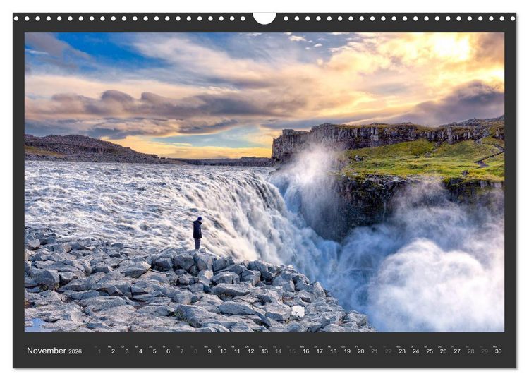 Produktbild: Island - Die sch&ouml;nsten Wasserf&auml;lle (Wandkalender 2026 DIN A3 quer), CALVENDO Monatskalender