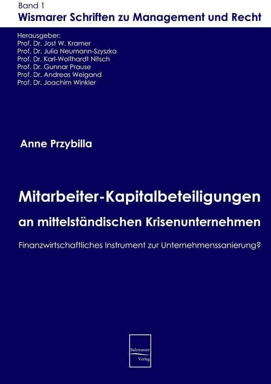 Produktbild: Mitarbeiter-Kapitalbeteiligungen an mittelst&auml;ndischen Krisenunternehmen