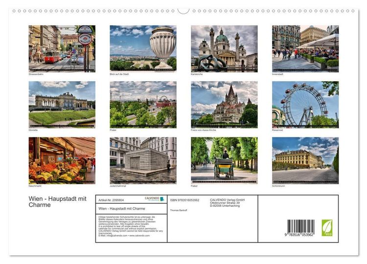 Produktbild: Wien - Haupstadt mit Charme (hochwertiger Premium Wandkalender 2026 DIN A2 quer), Kunstdruck in Hochglanz