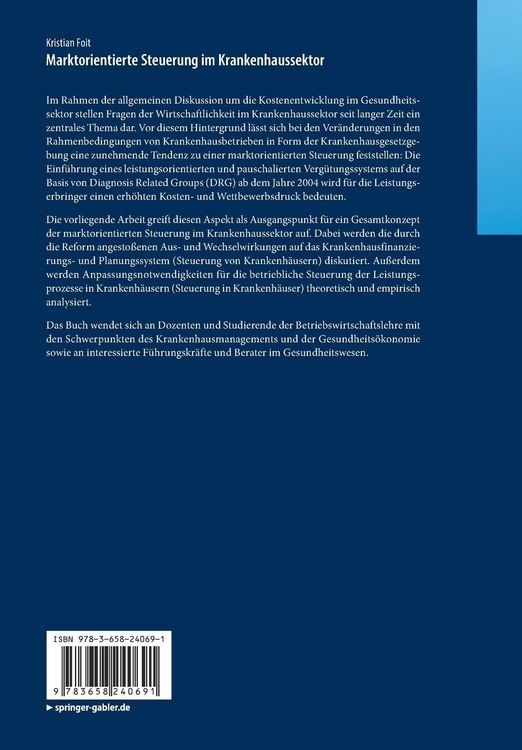 Produktbild: Marktorientierte Steuerung im Krankenhaussektor