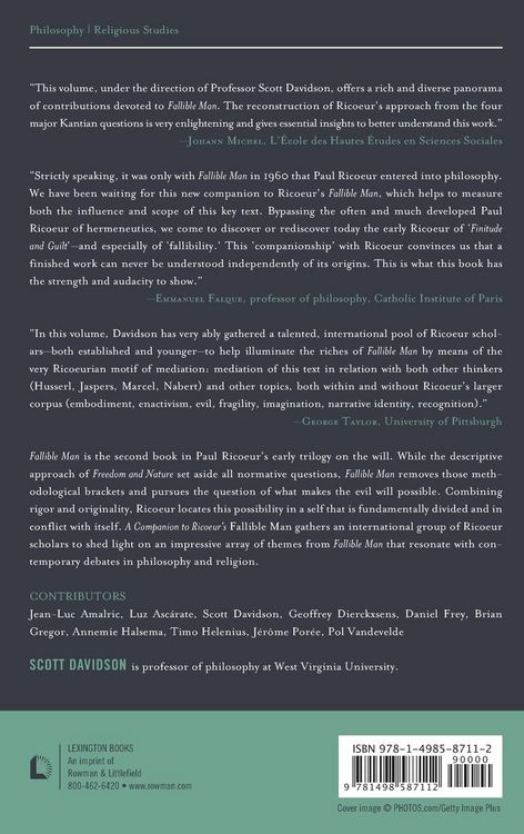 Produktbild: Companion to Ricoeur's Fallible Man